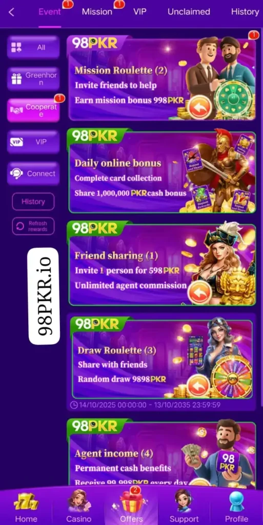 98 PKR Bonuses